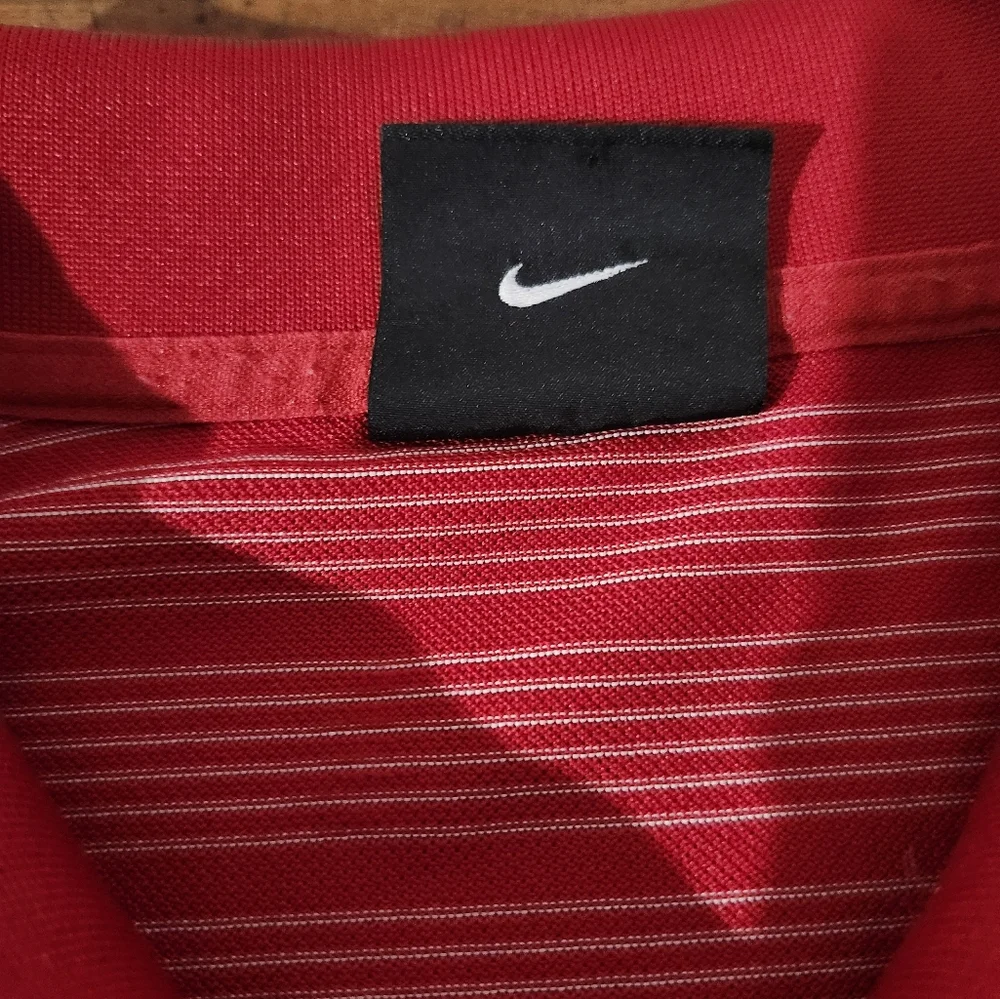Nike Golf Men's Dri-Fit Short Sleeve‎ Polo Shirt Size XL Red and White